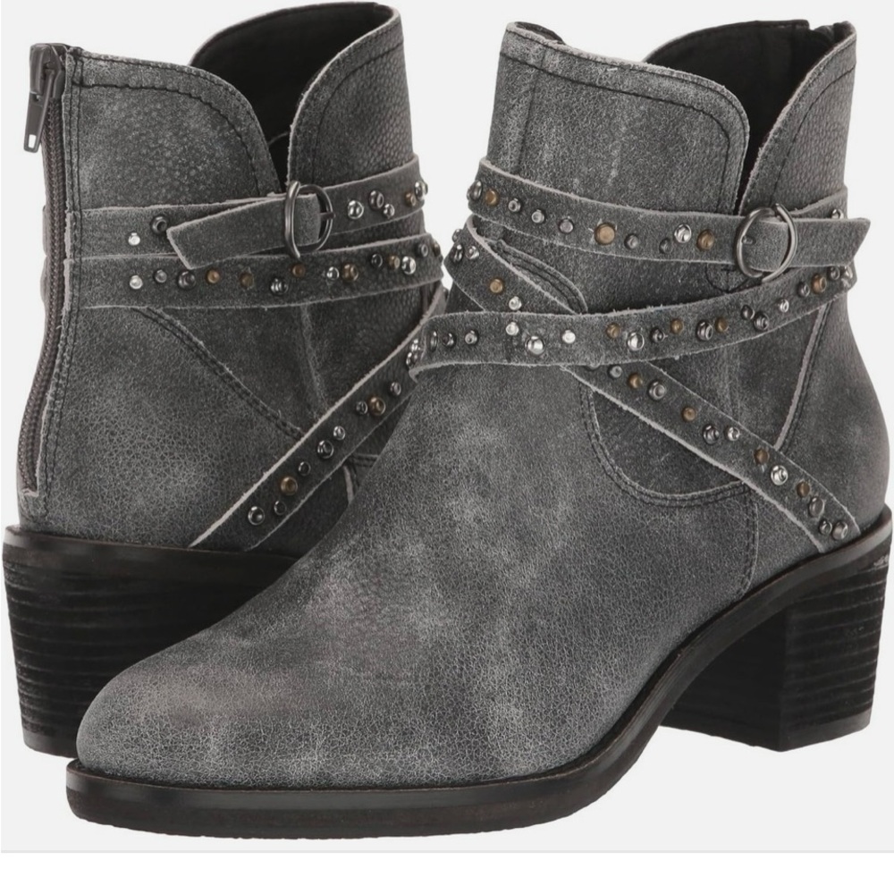 Lucky Brand Charcoal Studded Ankle Booties - Picture 4 of 8